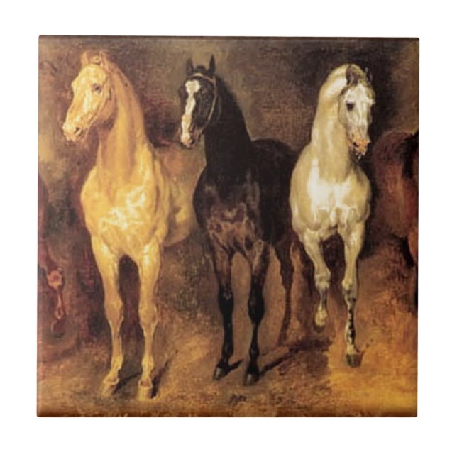 Azulejo De Cerámica Caballos de época (Frente)