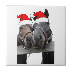 Azulejo De Cerámica Caballos navidades