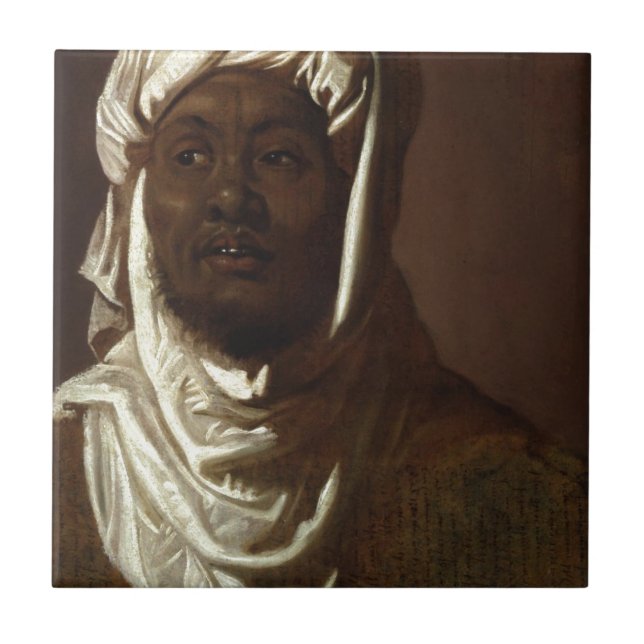 Azulejo De Cerámica Cabeza de un hombre africano (Frente)