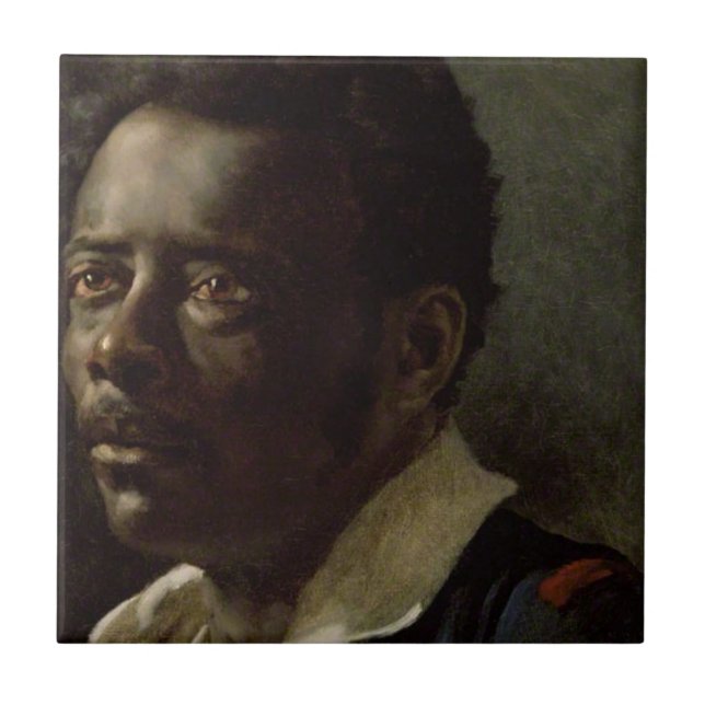 Azulejo De Cerámica Cabeza de un negro (Frente)