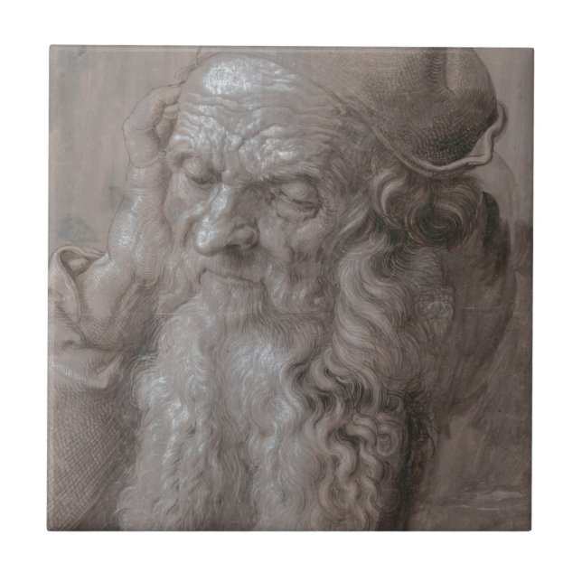 Azulejo De Cerámica Cabeza de un viejo hombre de Albrecht Durer (Frente)