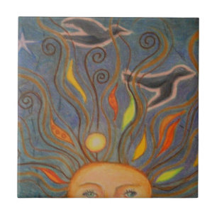 Azulejo De Cerámica Cabeza en el cielo