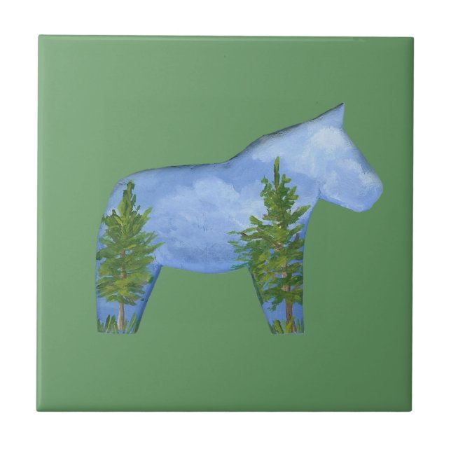 Azulejo De Cerámica Cabina Vista Horse Tile (Frente)