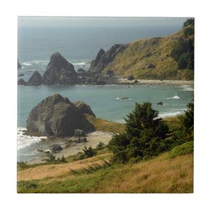 Azulejo De Cerámica Cabo Ferrelo, Vista, Océano, Pistas de Mar, Cove