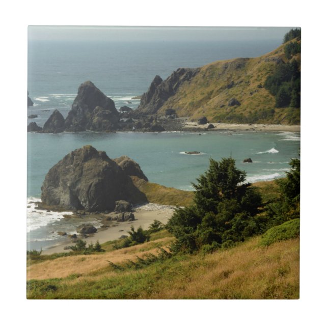 Azulejo De Cerámica Cabo Ferrelo, Vista, Océano, Pistas de Mar, Cove (Frente)