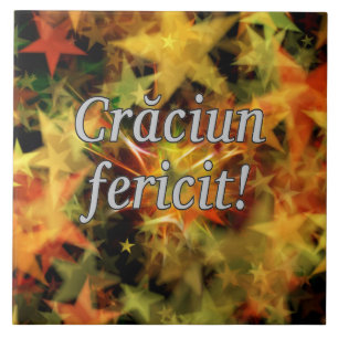 Azulejo De Cerámica ¡Căciun fericit! Feliz Navidad en Rumania