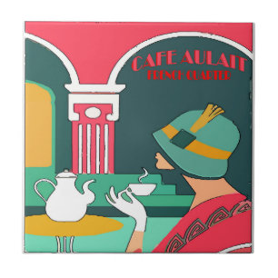 Azulejo De Cerámica Cafe Aulait, barrio francés