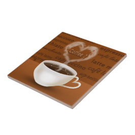 Azulejo De Cerámica Café? Humo con forma de corazón