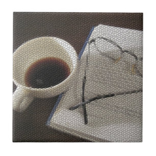 Azulejo De Cerámica Café y libro - mosaico