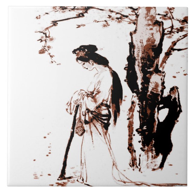 Azulejo De Cerámica Caída de hojas de mosaico (Frente)