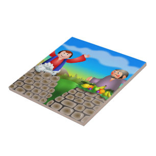 Azulejo De Cerámica Caín y Abel