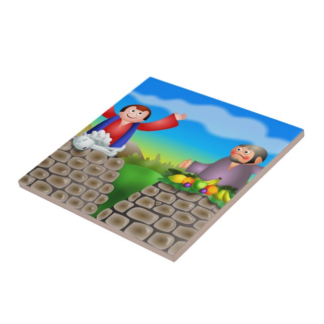 Azulejo De Cerámica Caín y Abel (Lado)