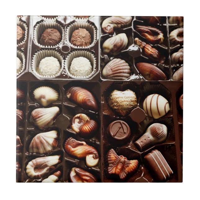Azulejo De Cerámica Caja de dulces de chocolate (Frente)