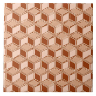 Azulejo De Cerámica Cajas cromadas 3d - de color cobre