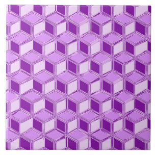 Azulejo De Cerámica Cajas cromadas 3d - violeta violeta