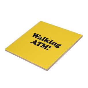 Azulejo De Cerámica ¡Cajero automático a pie!