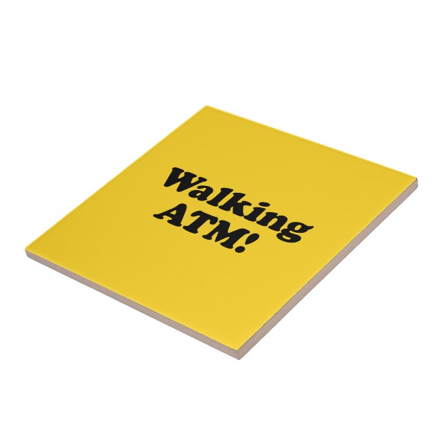 Azulejo De Cerámica ¡Cajero automático a pie! (Lado)