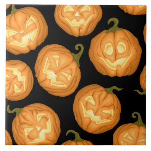 Azulejo De Cerámica Calabazas de Halloween