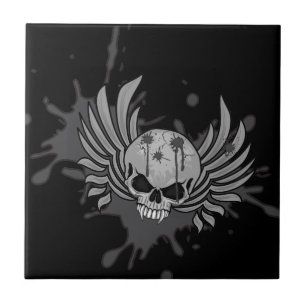 Azulejo De Cerámica Calavera malvada