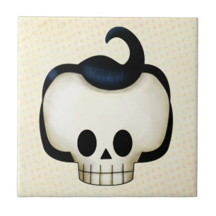 Azulejo De Cerámica Calavera rebelde