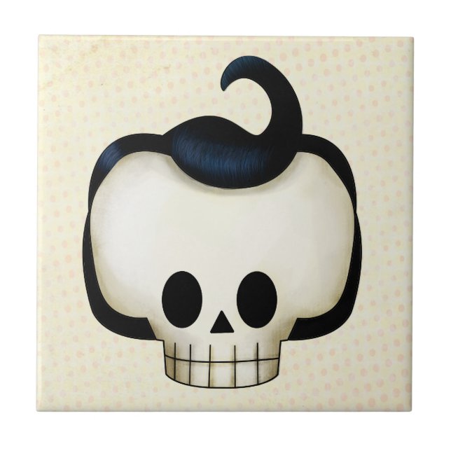 Azulejo De Cerámica Calavera rebelde (Frente)