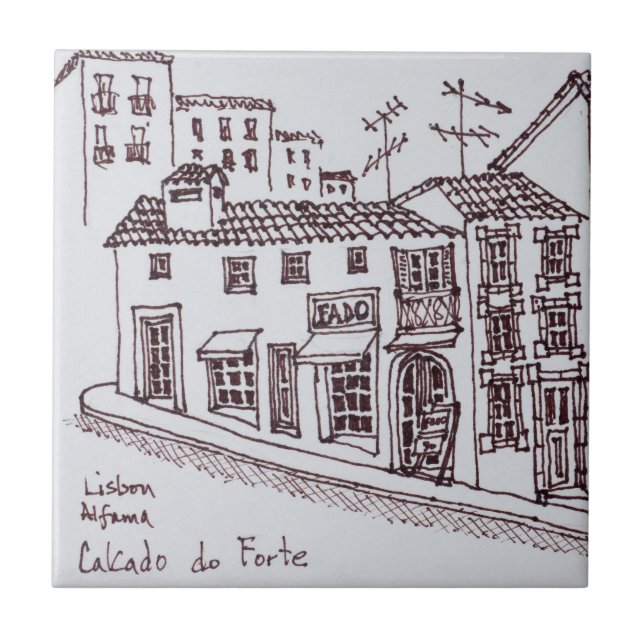 Azulejo De Cerámica Calcada do Forte, Alfama| Lisboa, Portugal (Frente)