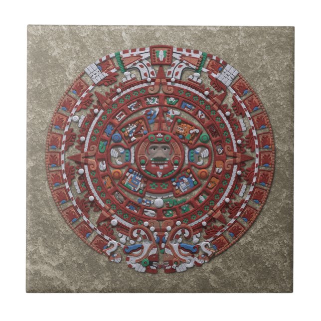 Azulejo De Cerámica Calendario maya (Frente)