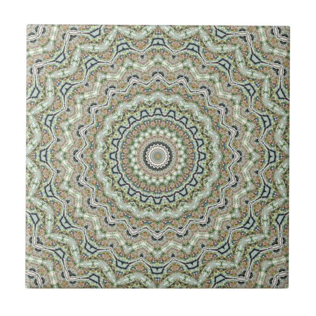 Azulejo De Cerámica Calidoscopio verde (Frente)