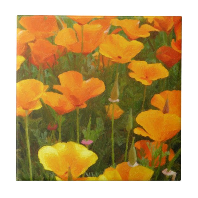 Azulejo De Cerámica California Poppies (Frente)