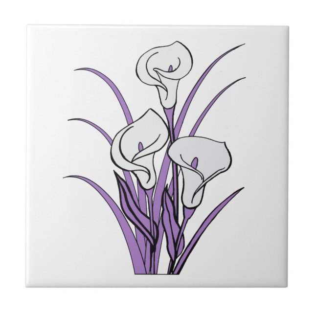 Azulejo De Cerámica Calla Lily Design (Frente)