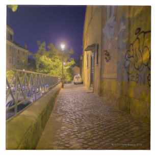 Azulejo De Cerámica Calle en la noche en Roma, Italia 2