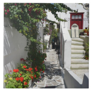 Azulejo De Cerámica Calle griega de la isla