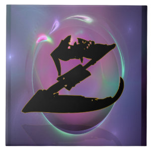 Azulejo De Cerámica Calligráfica Z Monograma inicial Tile cerámico