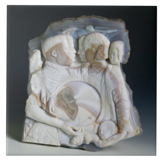 Azulejo De Cerámica Camafeo que representa a Cosimo de Medici (Frente)