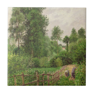 Azulejo De Cerámica Camille Pissarro el Paysage, gris de los temps