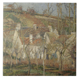 Azulejo De Cerámica Camille Pissarro - tejados rojos, esquina de un
