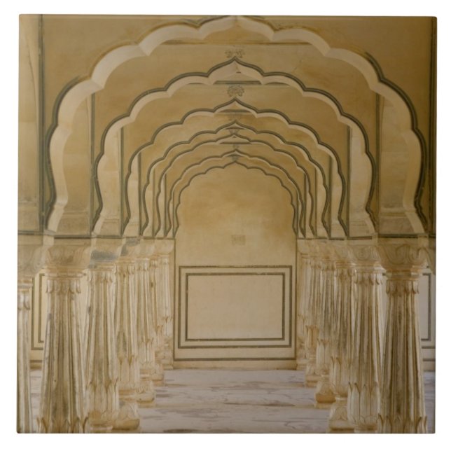 Azulejo De Cerámica Caminata arcaica con columnas dentro del Palacio A (Frente)