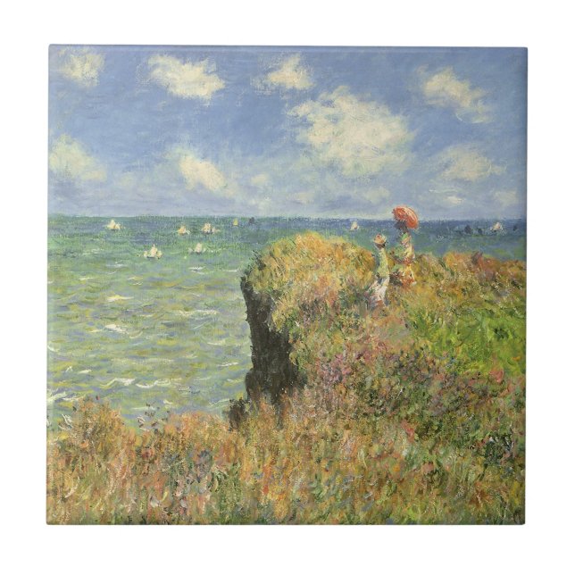 Azulejo De Cerámica Camino de acantilado en Pourville por Claude Monet (Frente)