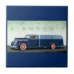 Azulejo De Cerámica camión azul Diamond T de 1937