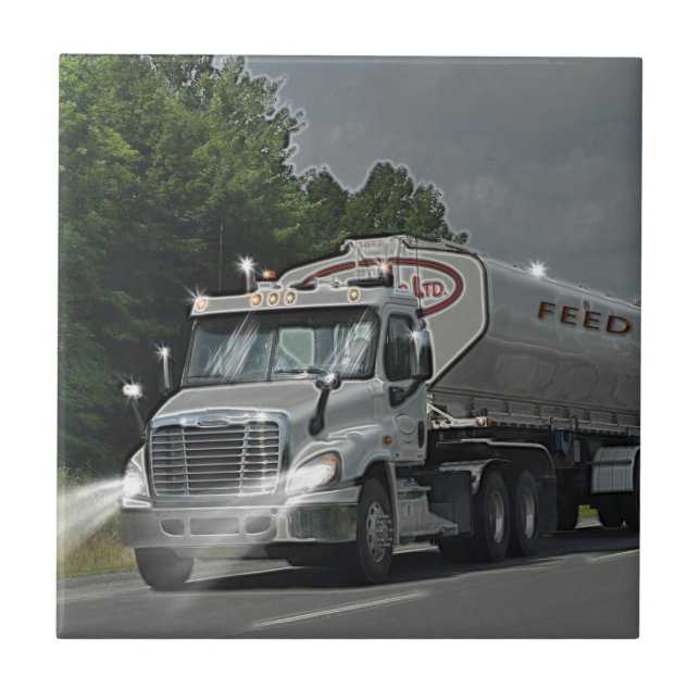 Azulejo De Cerámica Camión cisterna para criadores y niños alimentado  (Frente)