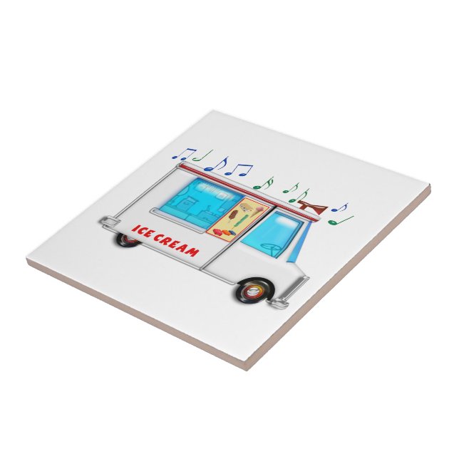 Azulejo De Cerámica Camión del helado con música (Lado)