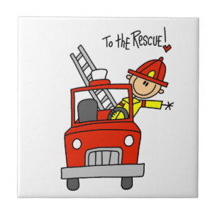 Azulejo De Cerámica Camisetas y regalos de bombero al rescate
