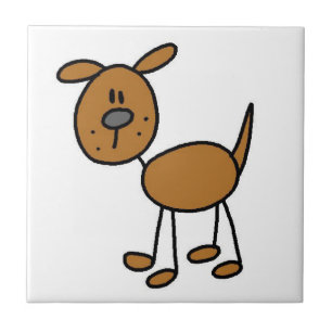 Azulejo De Cerámica Camisetas y regalos de perro figura palo