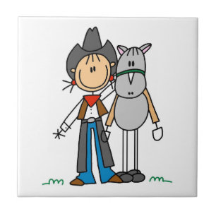 Azulejo De Cerámica Camisetas y regalos de vaquera con caballo