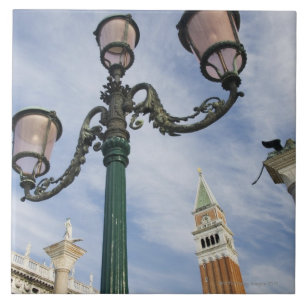 Azulejo De Cerámica Campanil en la plaza San Marco Venecia Italia