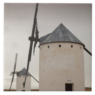 Azulejo De Cerámica Campo de Criptana, antiguos molinos de viento de L
