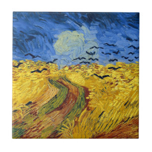 Azulejo De Cerámica Campos de trigo de Van Gogh pintura impresionista