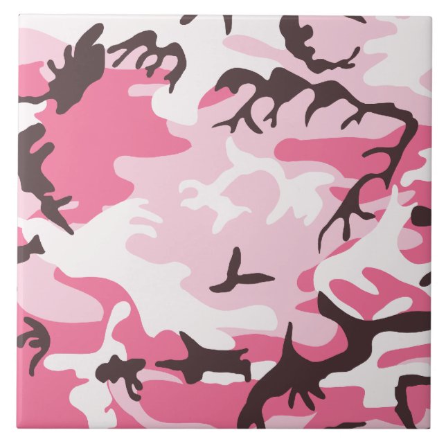 Azulejo De Cerámica Camuflaje rosa (Frente)
