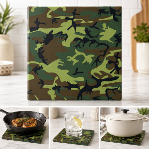 Azulejo De Cerámica Camuflaje verde militar