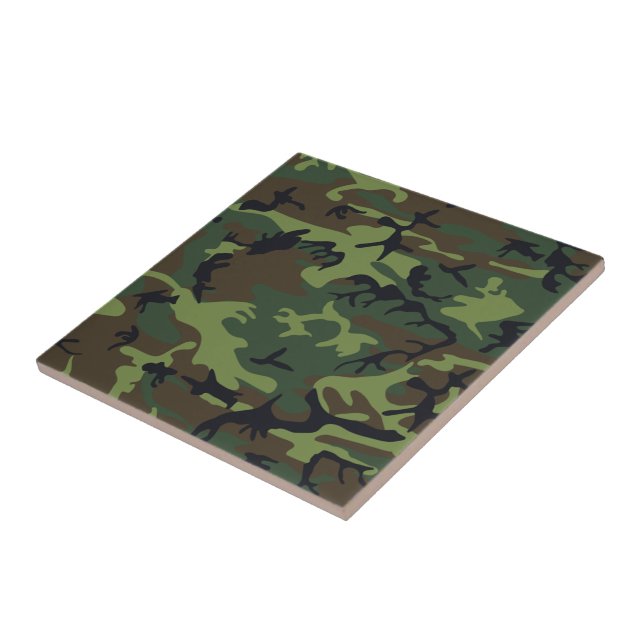 Azulejo De Cerámica Camuflaje verde militar (Lado)